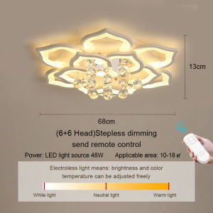 Lampu Gantung Kristal Lampu Plafon Modern LED 3 Warna Langit-langit Untuk Ruang Tamu Kamar Tidur Ruang Makan MOOISHC