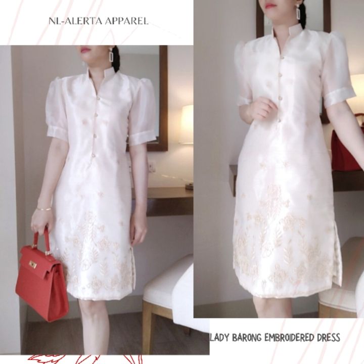 BARONG DRESS FOR WOMEN MODERN FILIPINIANA PURE EMBROIDERED BARONG ...