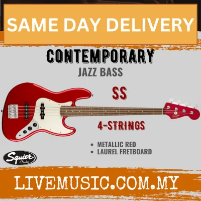 Squier Contemporary Jazz Bass Guitar Laurel Fretboard - Metallic Red