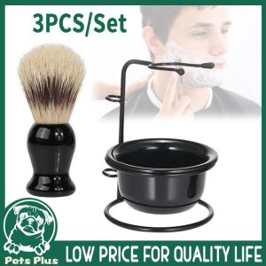 ★Same Day Shipping★ 2 in 1 Shaving Holder Stainless Steel Shaving Brush Dry or Wet Cup Shaving Holder Set Male Beard Soap Bowl Shaving Stand Facial Cleaner Tool Shaving-Brush-Stand