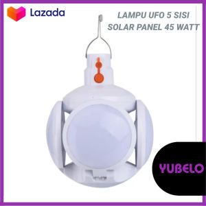 SOLAR UFO Lampu Solar Emergency LED Lipat Magic Dragon UFO 5 Sisi Gantung Rechargeable + Listrik Multifungsi Serbaguna Terang 45W RainProof