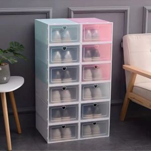 (LARGE SIZE) 33*23*14 cm STACKABLE SHOE BOX SHOEBOX SHOES RACK ATTACHABLE STORAGE BOX KASUT ORGANIZER CASE