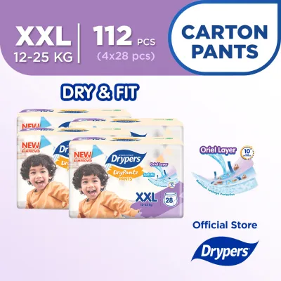 Drypers DryPantz Pants Baby Diaper M/L/XL/2XL/3XL/4XL Size - Carton