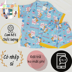Đồ bộ ngủ Pyjama - Nam/Nữ - Xưởng may tại nhà - Xanh Dương Thỏ Đùi