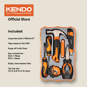 Kendo 13pcs Household Set Save space and easy for storage Tool Set DIY Set 86129