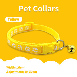 Kalung Kucing Kalung Anjing Bermotif Jejak Kucing Lonceng Pet Collar Aksesoris Hewan