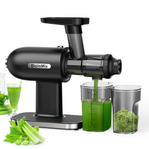 BioloMix Cold Press JuicerSlow Masticating Juicer Machines with Reverse FunctionHigh Juice Yield Easy to Clean Brush & Quiet