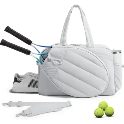 Uniquer Holds 2 Rackets Tennis Gym Bag Large Capacity with Shoe Compartment Womens Handbag Fashion Portable Duffle Bags for Sports