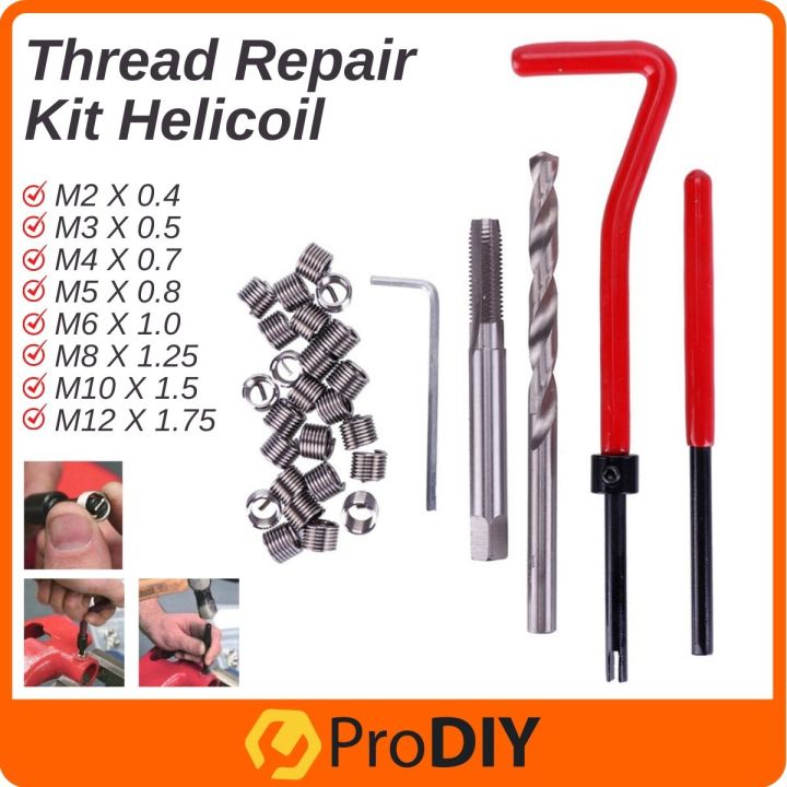 25pcs Thread Repair Kit Helicoil M2 M3 M4 M5 M6 M8 M10 M12 Highspeed