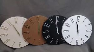 COD COD AESTHETIC ELEGANT MODERN EMBOSS NUMBERS WALL CLOCK FRAMELESS ROUND SILENT DECORATIVE(WJ-Q115)