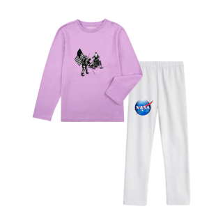 Joy Sana Set Baju Anak Perempuan Dan Anak Laki Laki Usia Anak Tanggung Setelan Atasan Lengan Panjang Dan Legging Motif Astronot