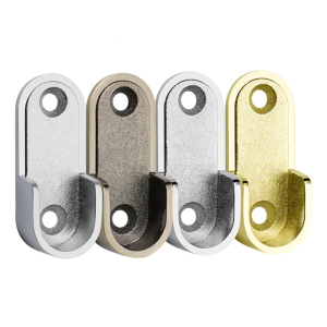 10Pcs Zincs Alloys Oval Closet Brackets Closet Hanger Rod Wardrobe Holder Thickened Support Clothes Hanging Bar Hardware