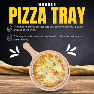 WOODEN PIZZA TRAY (Perfect for kitchen restaurant coffee tea hotel)