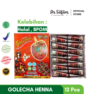 Golecha Henna Cone Nail Art Untuk Tangan dan Kuku -  Kutek Kuku Halal - 12 Pcs