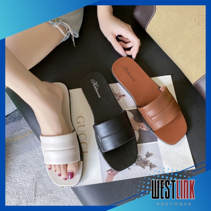Westlink】Rubber Slip-On Korean Style Slippers For Women Plain
