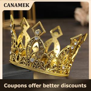 【 CANAMEK 】 Bridal Wedding Tiaras Crystal Little Crown Brithday Cake Baking Decorative Head Jewelry Childrens Small Diadem Hair Accessories