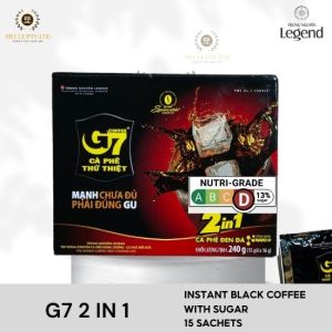 G7 2 IN 1 BLACK COFFEE WITH SUGAR BOX 15PK X 16G☕