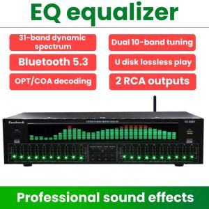Professional EQ Stereo 20-Band Graphic Equalizer Bluetooth USB FM Optical Coaxial Audio Decoding Dynamic Spectrum