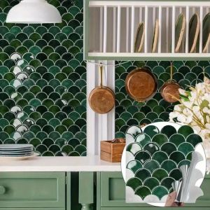 OKDEALS PVC Imitation Wall Tiles Waterproof Self Adhesive Kitchen Backsplash Peel and Stick Wall Stickers For Home Decor