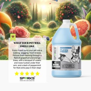 Sparks FUZZY FRESH Aloe-Infused Pet Shampoo & Conditioner - Vitamin-Enriched Formula Pets