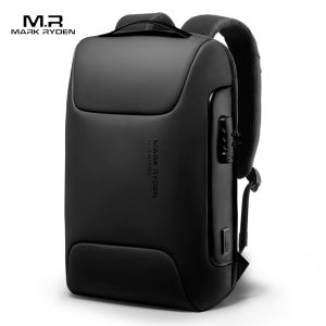 MARK RYDEN Mens backpack large-capacity travel bag 15.6-inch laptop bag anti-theft combination lock simple and casual water-resistant fabric festival giftMR9116