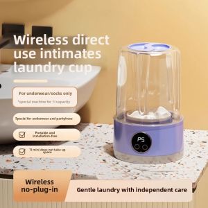 Wireless Mini Rechargeable Washing Machine 1L Dehydrating Underwear Travel Portable Small Socks Washing Machine Portable
