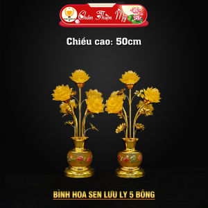 Đèn Bàn Thờ Bình Hoa Sen Lưu Ly 5 Bông 7 Bông 9 Bông Led Đổi Màu CHÂN THIỆN MỸ Đồ Thờ Cúng Trang Trí Bàn Thờ Cao Cấp