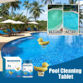 OUHOE Swimming Pool Chlorine Tablets Improve Water Quality Clarify and Deodorize Multi-functional Instant Cleaning Swimming Pools Multifunctional Effervescent Cleaning Tablet for Swimming Pools 100g Chlorination Tablet for Small Swimming Pool Cleaning. 