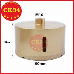 Bán lẻ - Mũi khoan khoét gạch đá granit kính đa năng từ 6-100mm gắn máy mài cầm tay M10 vàng