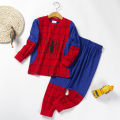 Kids Boy Pyjamas Spiderman Iron Man Hulk Superhero Baju Tidur Budak Lelaki Captain America Clothes 1-7y Boy Cotton Sleepwear Set 蜘蛛侠睡衣 90-130cm. 