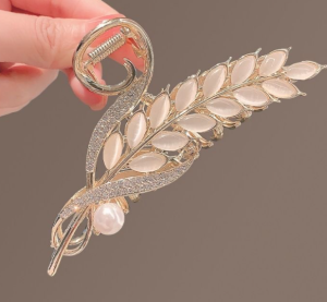 M&P Store - Kẹp tóc càng cua kim loại hình hoa lúa đính ngọc trai - Qùa tặng cho phái nữ vào các dịp