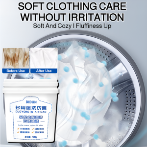 Household multipurpose laundry detergent powerful cleaning stain remover Cleans quickly Wasnt harmful to clothes