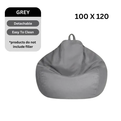 Lazy Sofas Cover Chairs Linen Cloth Lounger Extra Large Bean Bag Chairs for Adults Kids Couch Sofa Cover Indoor Lazy Lounger Tatami Living Room (No Bean)