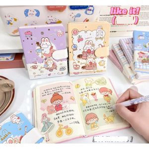 Sổ tay nhật ký 112 trang nam châm hình gấu thỏ dễ thương SNKA6