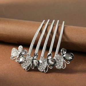 Korean Fashion Metal Zircon Hairpin Elegant Simple Hair Clip Hair Curler Hair Bun Hair Accessories for Lady Girls