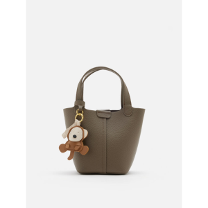 PAZZION 8810 Haley Leather Charmed Bucket Bag