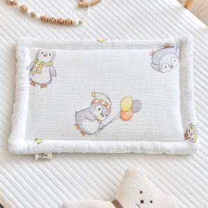 Mềm mại thoáng khí bông gạc sơ sinh gối phẳng Nệm ngủ hoạt hình cho bé gối bảo vệ đầu
