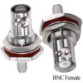 Brass BNC Female 75ohm 50ohm Crimp Connector BNC Female Bulkhead Jack Mount Connector Waterproof for RG316 RG 174 RG58 RG142 RG400 LMR195 LMR100 Q9 female Cable RF Connector Coaxial Cable. 