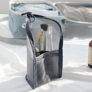 MYCOLOR Portable Zipper Travel Storage Bag Toothbrush Toothpaste Makeup Bag Washing Organizer Makeup Brush Bag Mesh Cosmetic Bag