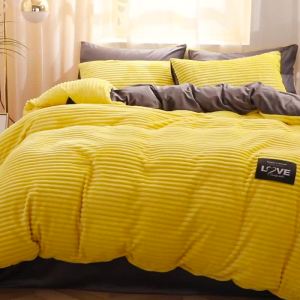 Quilt Cover + Bed Sheet + Pillowcase Thickened Double-Sided Velvet Winter Flannel Crystal Velvet Bedding Set Coral Fleece Duvet Cover LZD