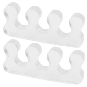 1Pair Soft Silicone Finger Toe Separator Pink/Clear Feet Care Nail Tool Manicure Pedicure Foot Brace Support Assistant Polish
