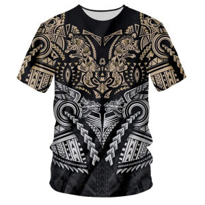 [Local Stock] HBESTY Halloween Christmas Mens Clothing Short Sleeve O-neck Casual T Shirts Street Style Harajuku Oversized Soft Tees Tops Polynesian 3D Print T-shirt