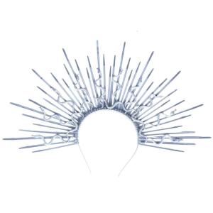 Punk Rock Snake Headwear Golden Metallic Headband Hair Hoop with Spikes Decors for Music Festivals and Nightclubs