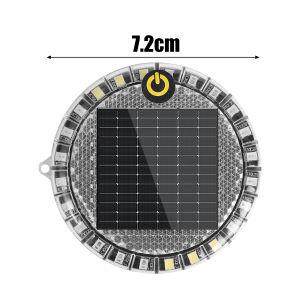 【WOKEN】2025 New Solar Motorcycle Flash Round Night Automatic Sensing Light LED RGB Car Taillight Portable Sticking Waterproof Collision-Proof Warning Motorcycle Strobe Light