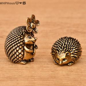 WP💓💛💖 Brass Ornament Small Hedgehog Figurines Retro Copper Hedgehog Brass Tea Pet Home Desktop Small Ornament Handicraft Miniatures