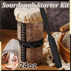 6Pcs/Set Sourdough Starter Kit 24oz/730ml Glass Jar Reusable Professional Bread Baking Supplies