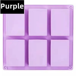 6 Grid Handmade Soap Silicon Mold Rectangle Chocolate Mousse Cake Molder Non-stick Ice Cube Tray