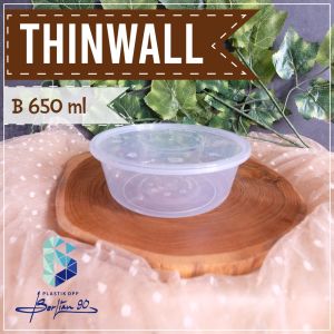 Thinwall Cup B650 – 650ml | Cup Plastik Diameter 15 cm | Isi 25 pcs | BPA Free | Wadah Puding Salad Buah Dessert Minuman Kekinian  | Wadah Premium Untuk Usaha & Hampers
