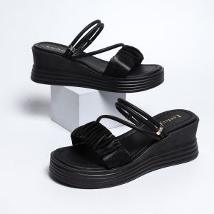 [Free Shipping] Womens Sandals 2025 Summer New Style Flat Thick-Soled Dual-Wear Slippers Fashion Roman Beach Sandals