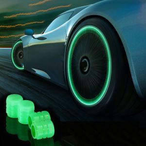 4pcs Luminous Tire Valve Cap Car Motorcycle Bike Wheel Hub Glowing Valve Cover Tire Decoration Auto Styling Accessories